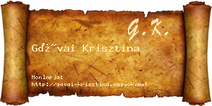 Gávai Krisztina névjegykártya